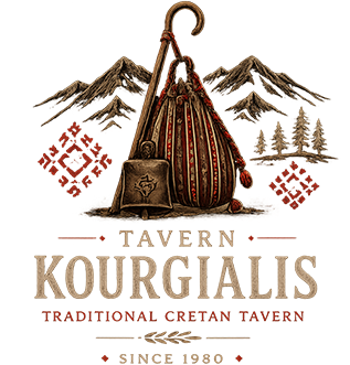 Taverna Kourgialis crest — traditional Cretan tavern since 2010